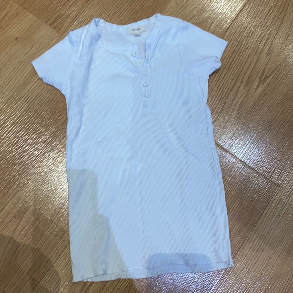 Lil legs white ribbed short sleeve tshirt size 2T
